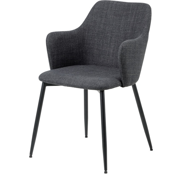 Krzesło Ilsa z podłokietnikami szary ciemny - ACTONA